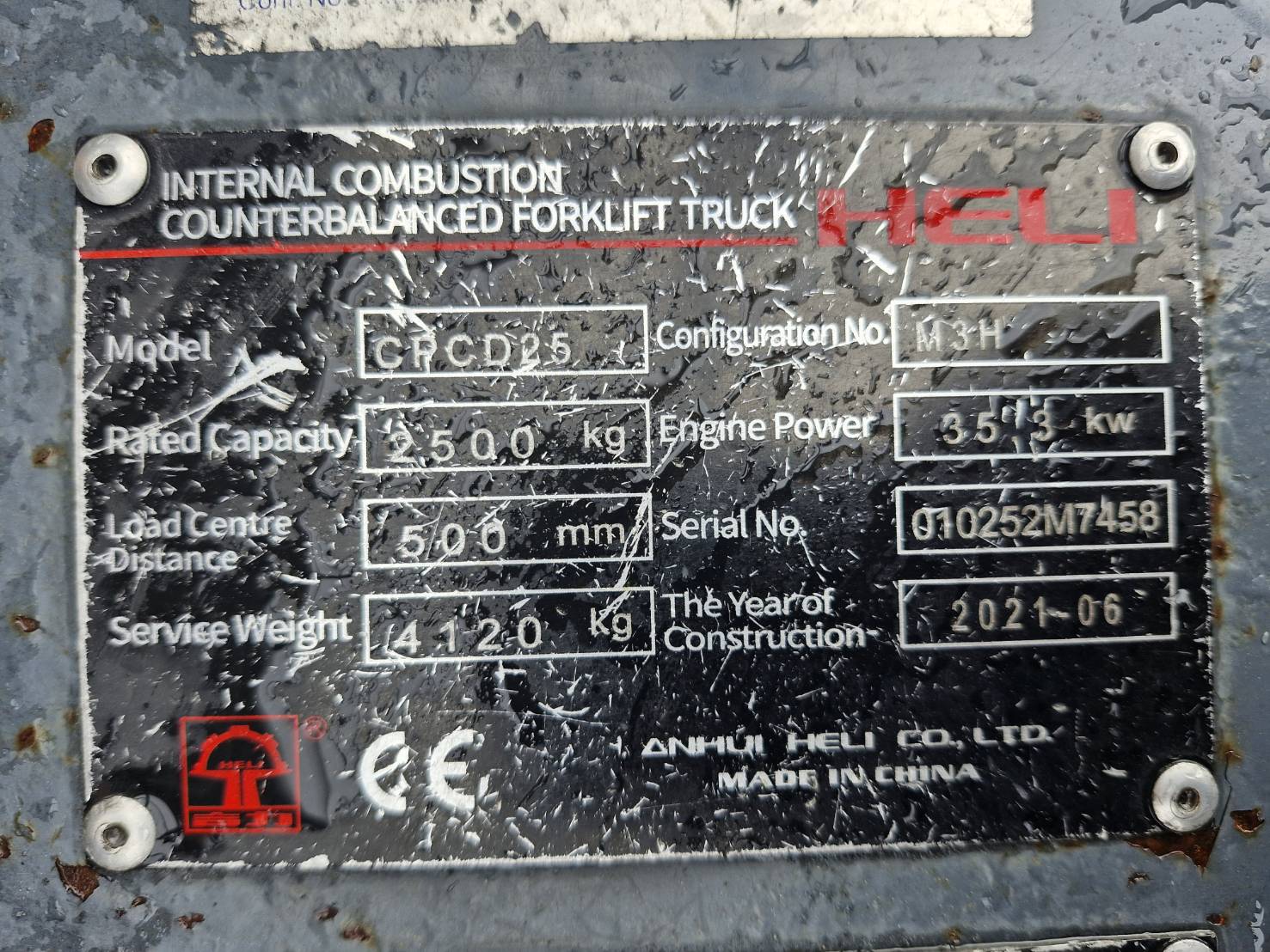 HELI FORKLIFT COUNTER CPCD25-M3H-ZM300, DIESEL, 2.5