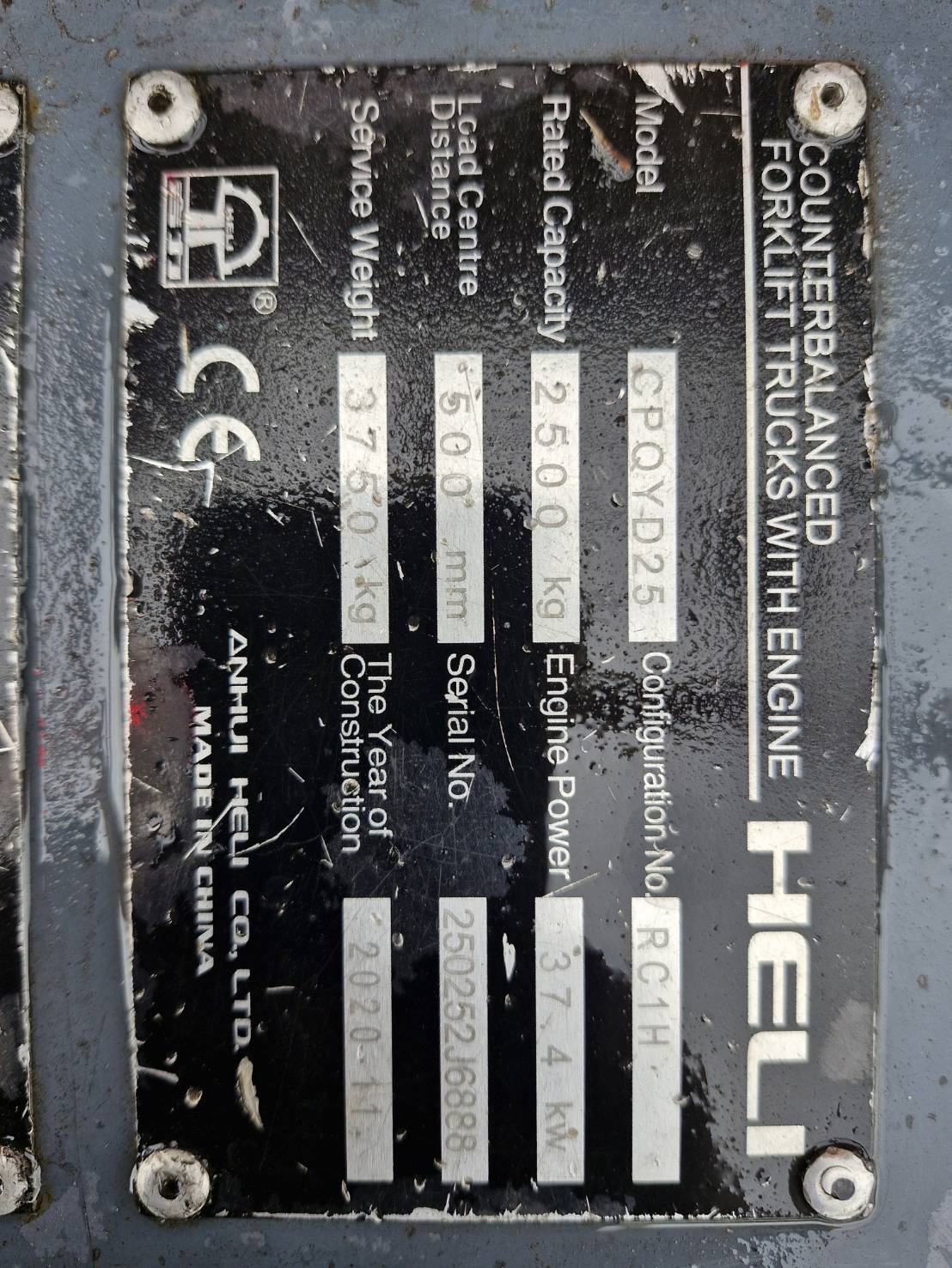 HELI FORKLIFT COUNTER CPQYD25-RC1H-M300, LPG, 2.5