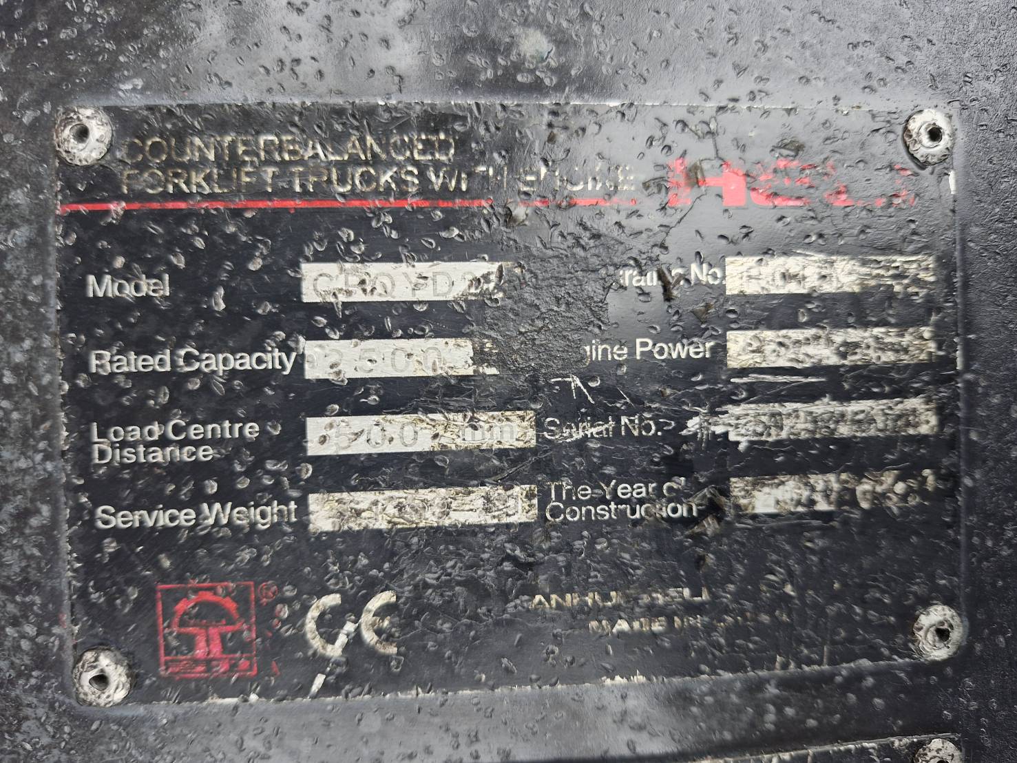 HELI FORKLIFT COUNTER CPQYD25-RC1H-M300, LPG, 2.5